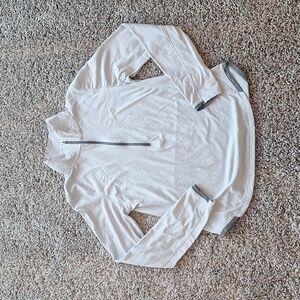 Under Armor Zipup Long Sleeve Striped Workout Top Shirt Gray Size Small